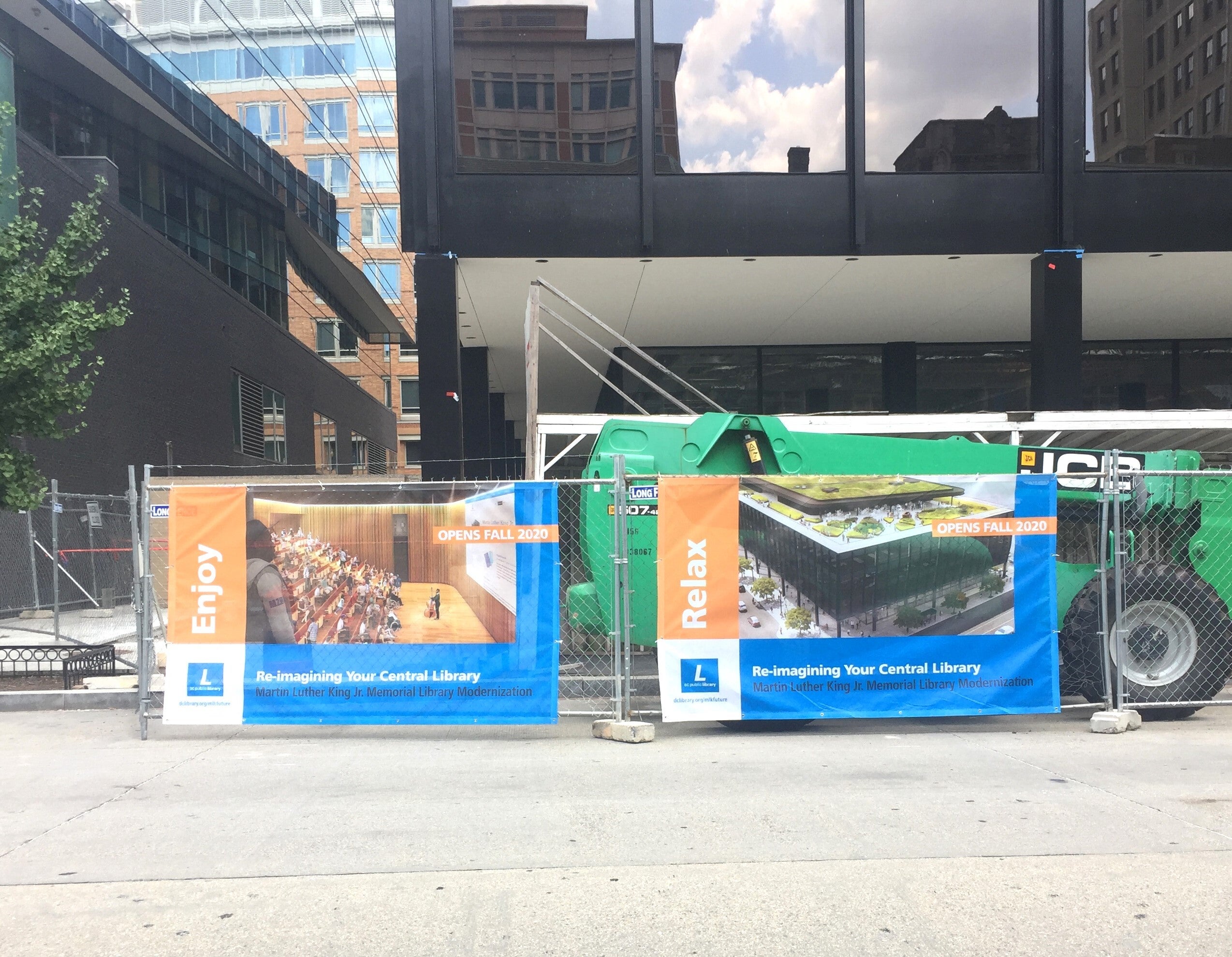Construction Fence Banners During DC Public Library Renovation