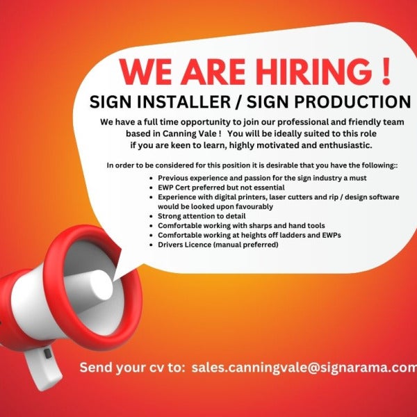 Sign Installer Wanted