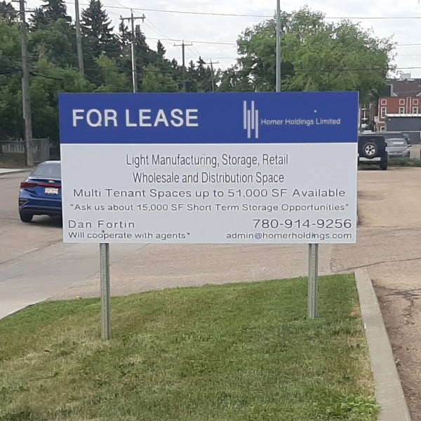 Post & Panel ACP Sign for Homer Holdings in Edmonton, AB