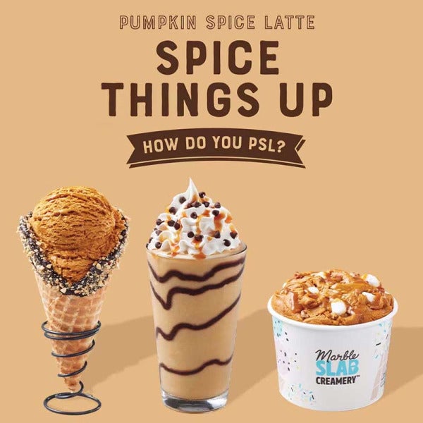 Marble Slab Creamery's Latest Scoop: Pumpkin Spice Latte Ice Cream Delights Fall Enthusiasts Marble Slab Creamery's Latest Scoop: Pumpkin Spice Latte Ice Cream Delights Fall Enthusiasts