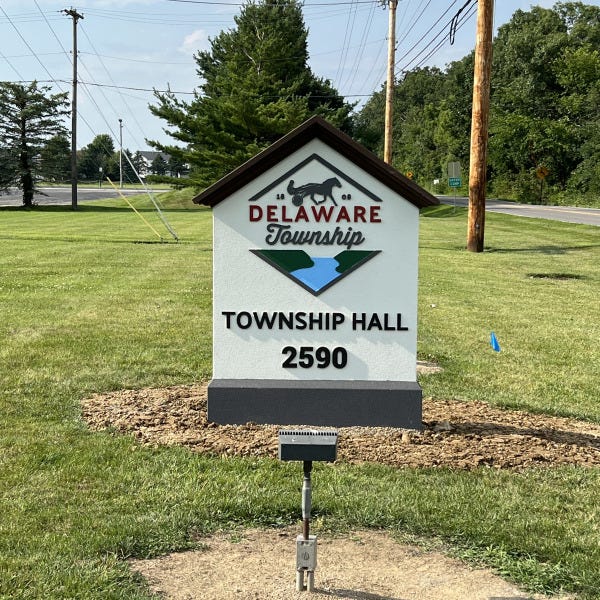 Monument Sign Delaware Township 2 2