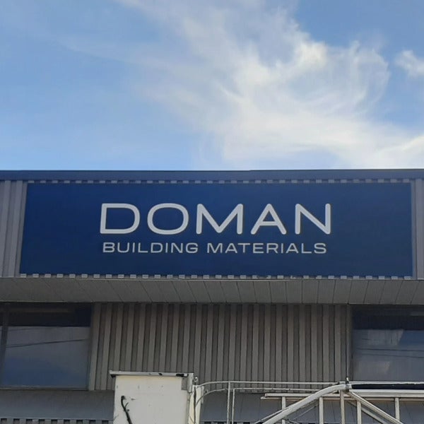 Black ACP Sign for Doman Building Materials in Edmonton, AB