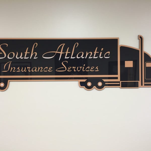 Custom Cut, Metal Truck Sign with 3 Dimensional Lettering & Accent Pieces
