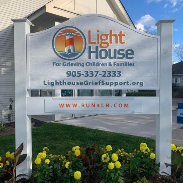 Monument Sign for The Lighthouse for Grieving Children