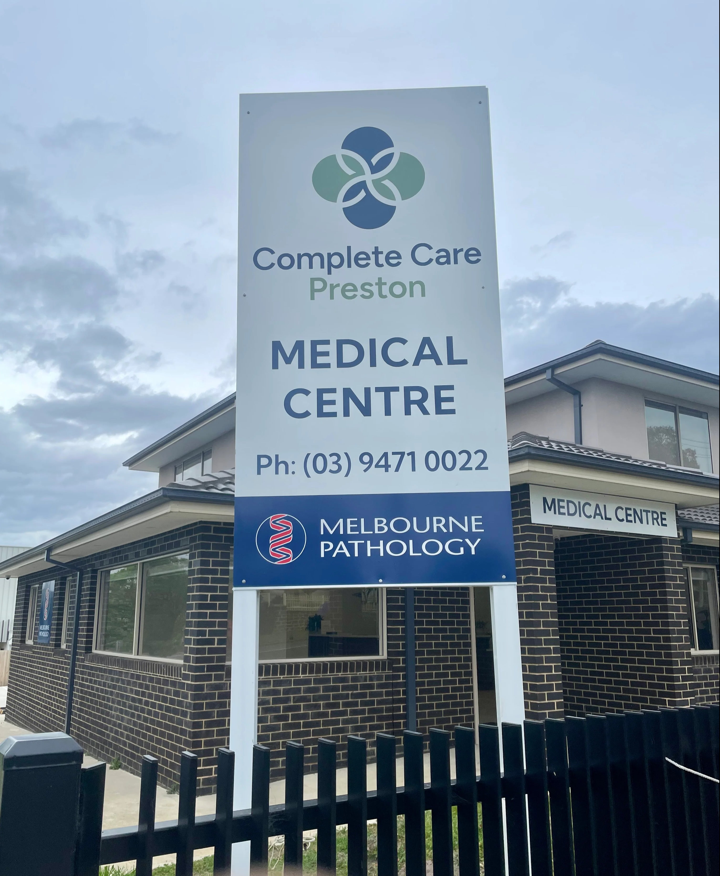 Building Exterior signage - Complete Care - Preston VIC.
