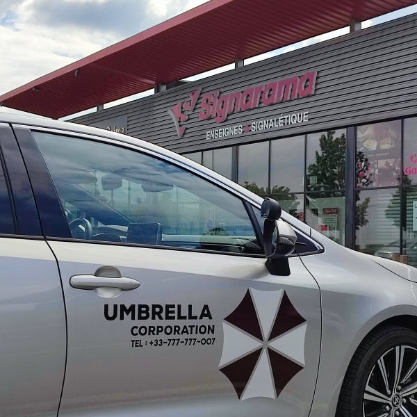 Adhésif véhicule pour Umbrella Corporation par Signarama Reims