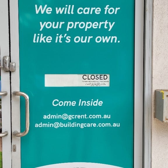 Window Signage and Customer Slider local Real Estate in Palm Beach