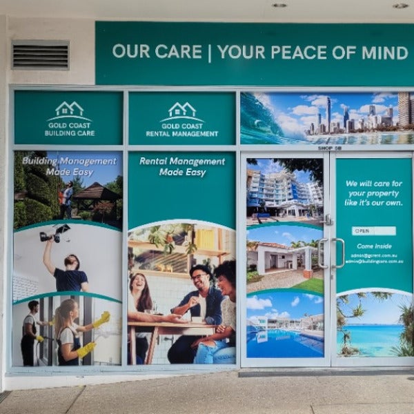 Window Signage and Customer Slider local Real Estate in Palm Beach