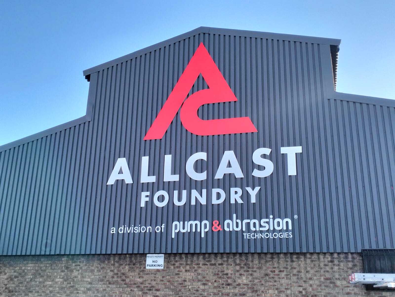Building signage for Allcast Foundry