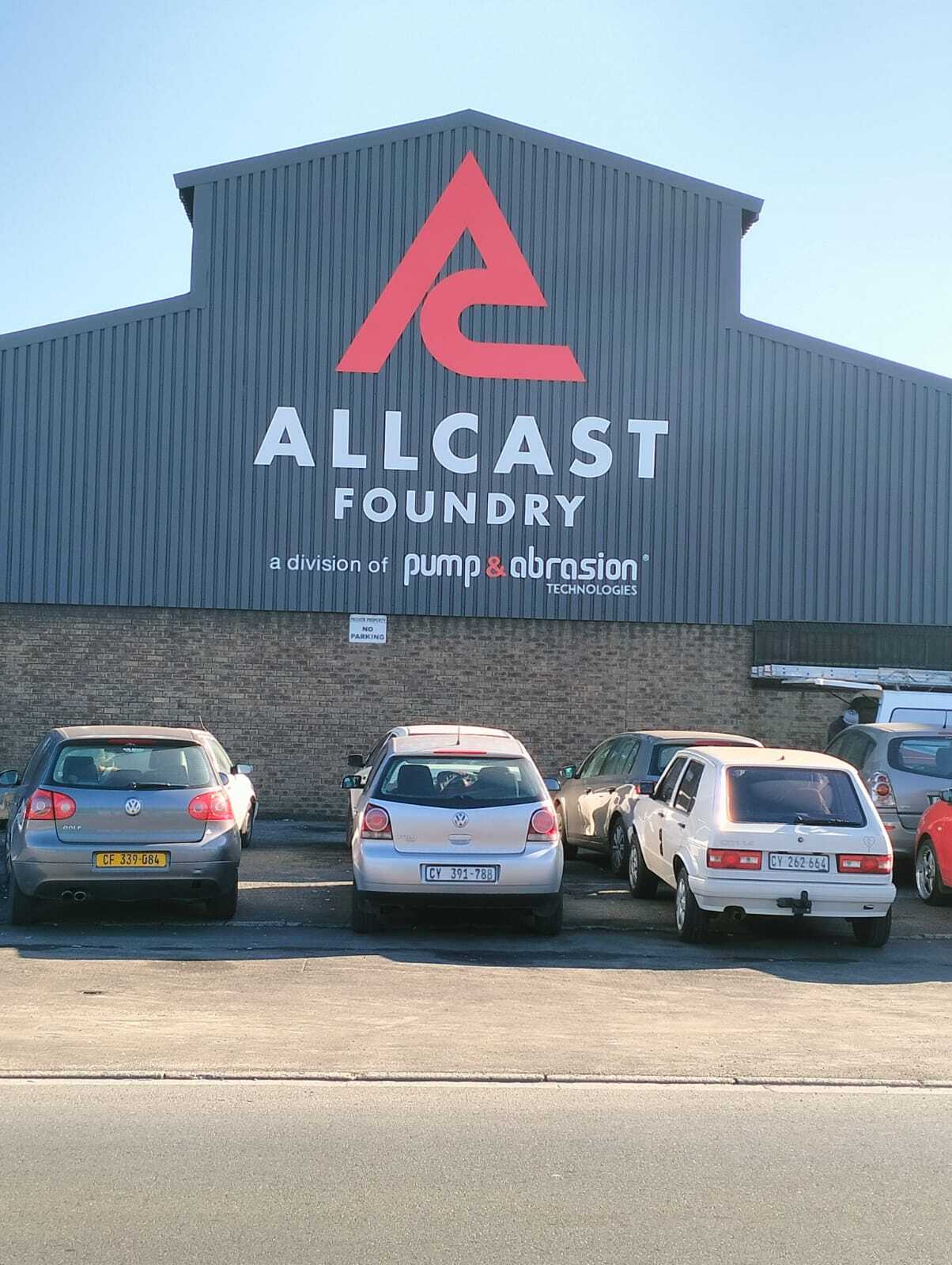 Building signage for Allcast Foundry