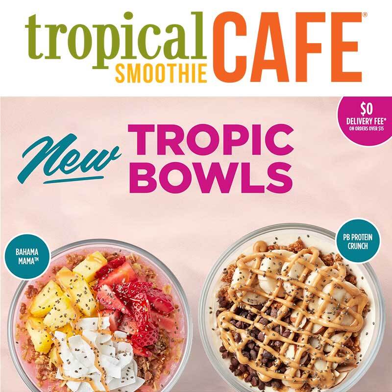 Tropical Smoothie Cafe Unveils Two Tempting Tropic Bowls - A Tropical Paradise for Your Taste Buds