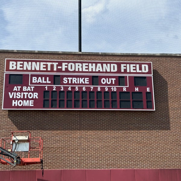 Vinyl Lettering for MBA Baseball Scoreboard