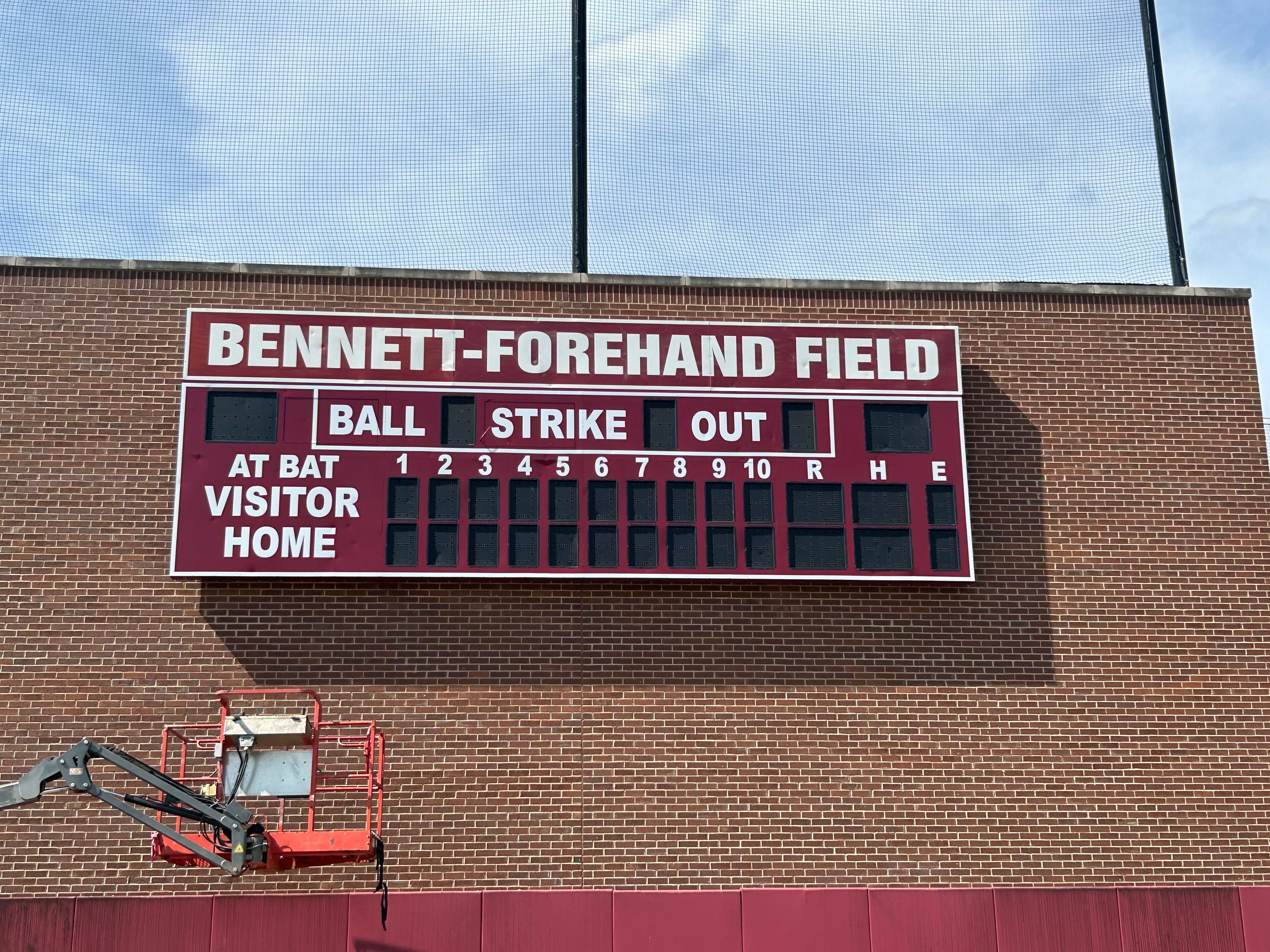 Vinyl Lettering for MBA Baseball Scoreboard