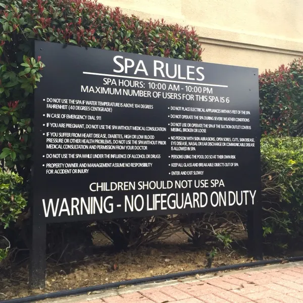 Texas Apartment Pool Rules Sign