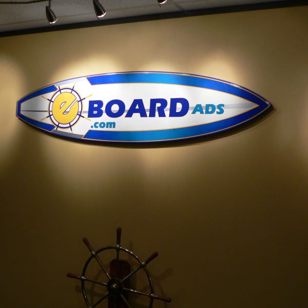 Surfboard Corporate Lobby Sign