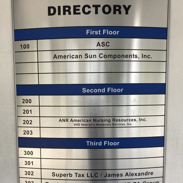 Custom Directory Sign