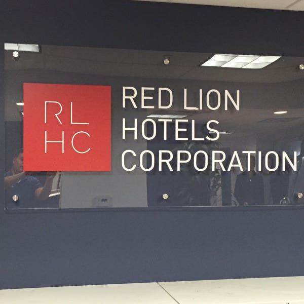 Red Lion Acrylic Sign with Dimensional Lettering