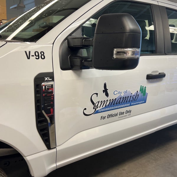 Custom Vehicle Decals for City of Sammamish Fleet Shows Community Presence