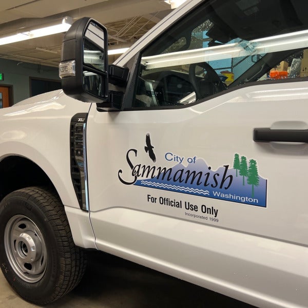 Custom Vehicle Decals for City of Sammamish Fleet Shows Community Presence