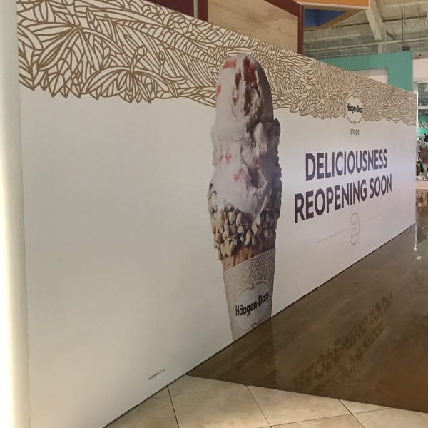Haagen Daz Mall Partition Wrap