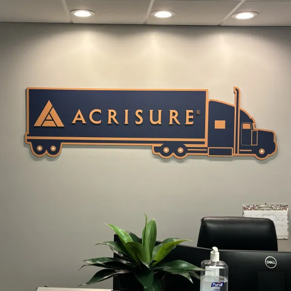 Acrisure Insurance rebranded dimensional sign in Coral Springs, FL