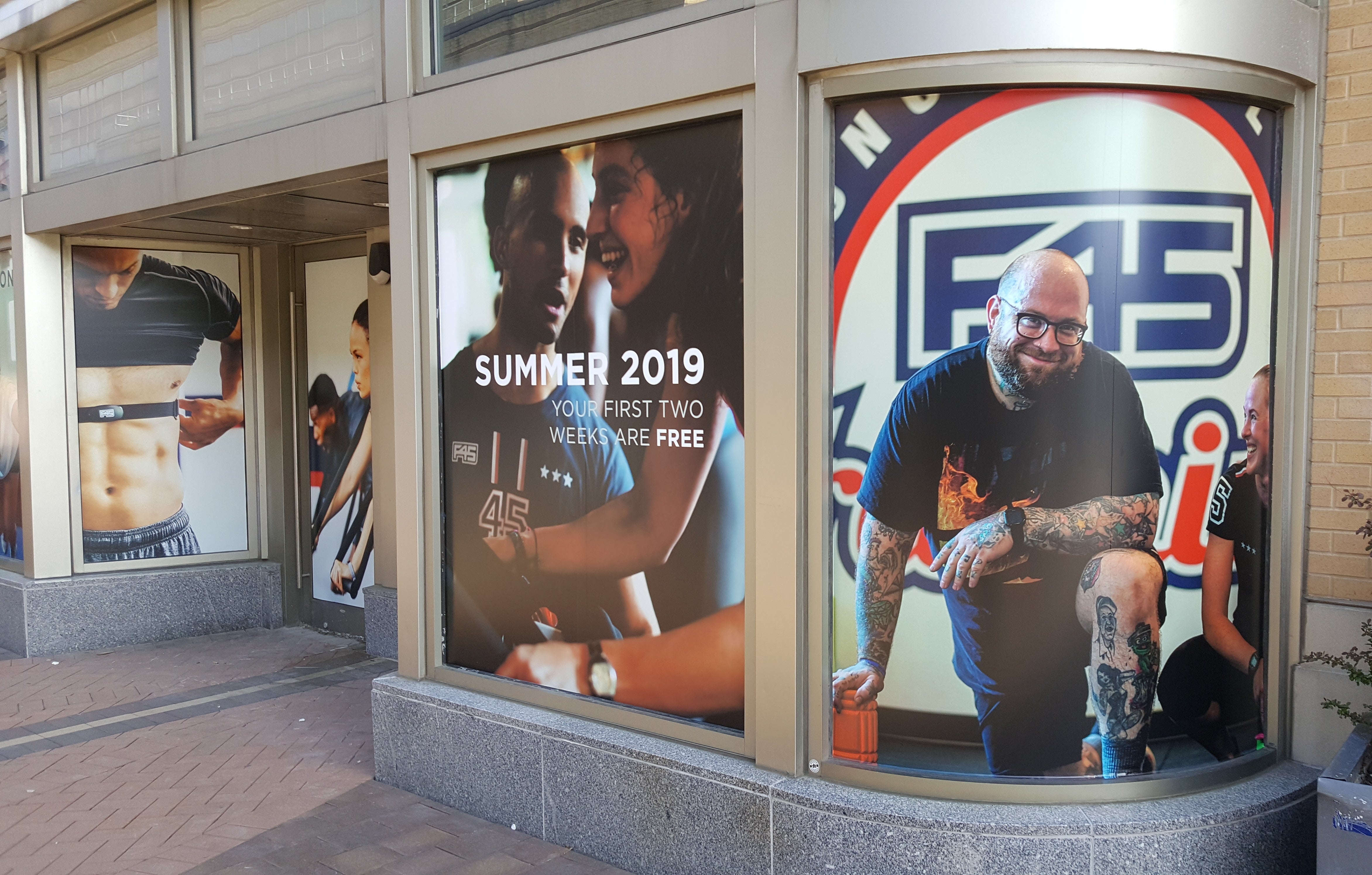 Pre-Opening Buzz with Window Graphics for F45 in Columbia Heights, Washington DC