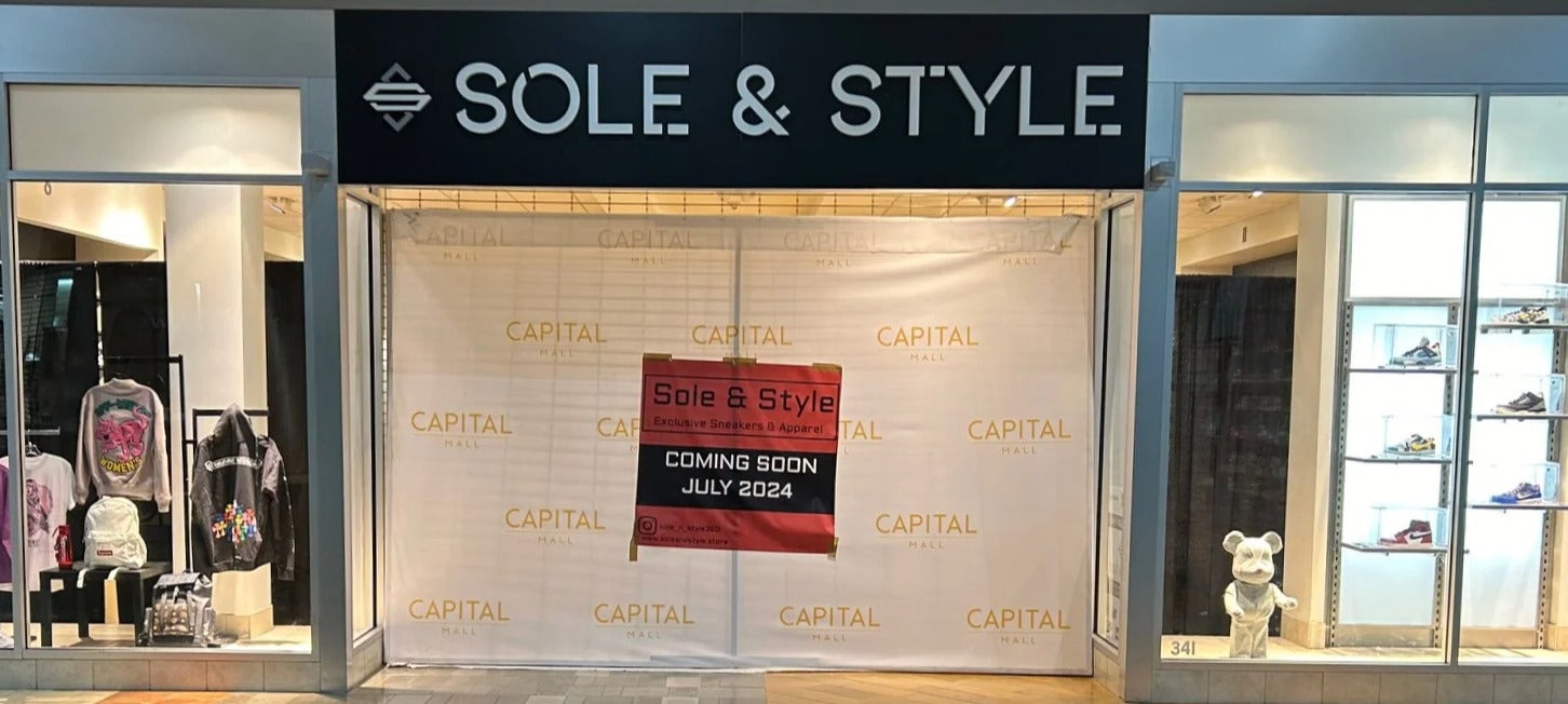 Dimensional lettering pops at Sole and Style at the Capital Mall,
