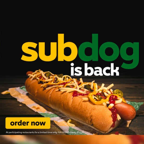 The Subway SubDog: A Limited-Time Culinary Delight Set to Conquer Taste Buds from September 2 to October 6, 2024 The Subway SubDog: A Limited-Time Culinary Delight Set to Conquer Taste Buds from September 2 to October 6, 2024