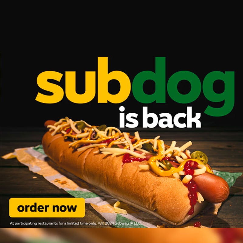 The Subway SubDog: A Limited-Time Culinary Delight Set to Conquer Taste Buds from September 2 to October 6, 2024 The Subway SubDog: A Limited-Time Culinary Delight Set to Conquer Taste Buds from September 2 to October 6, 2024