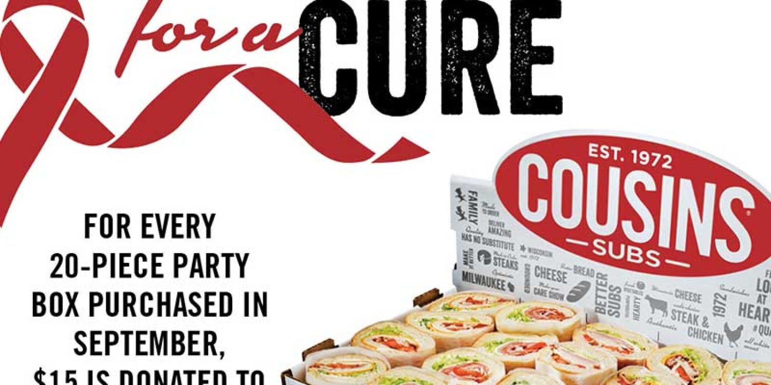 Cousins Subs Launches 'Catering for a Cure' Campaign to Support Pediatric Cancer Research