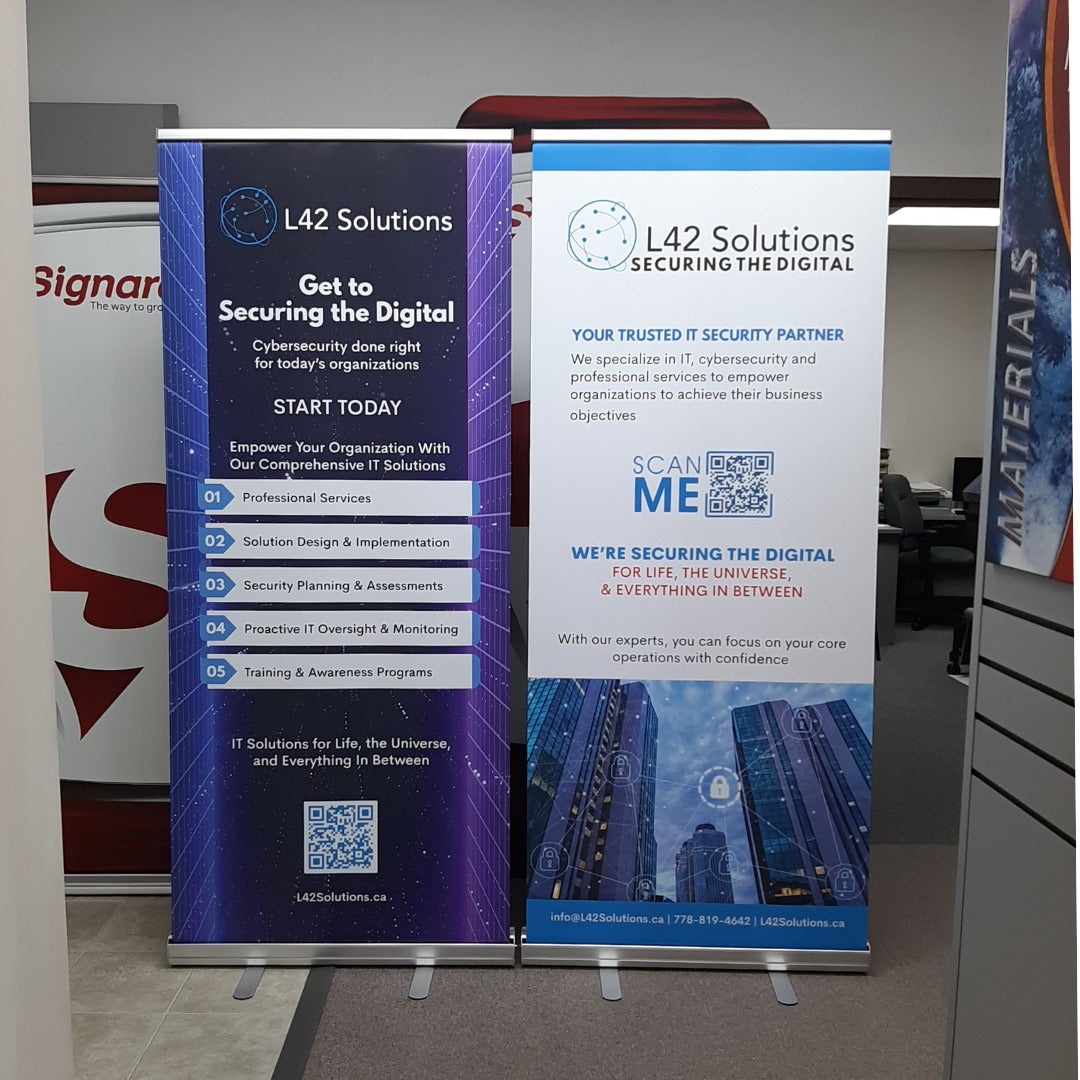 Tradeshow Retractable Banners for L42 Solutions in Maple Ridge, BC