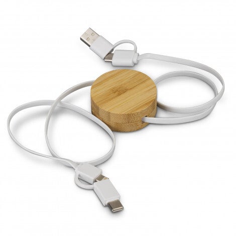 Bamboo Retractable Charging Cable