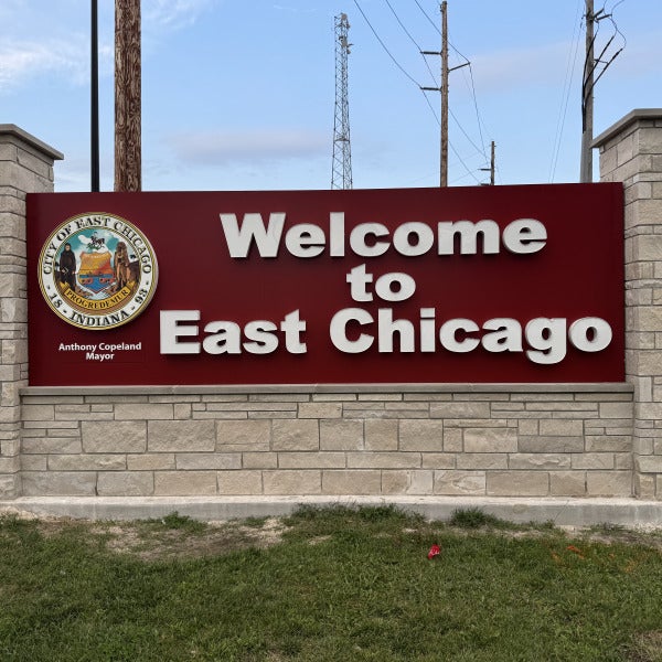 Welcome-Sign---Monument-Sign---Illiminated-Sign---Pam-Faces---East-Chicago-Indiana---Sign-Installation