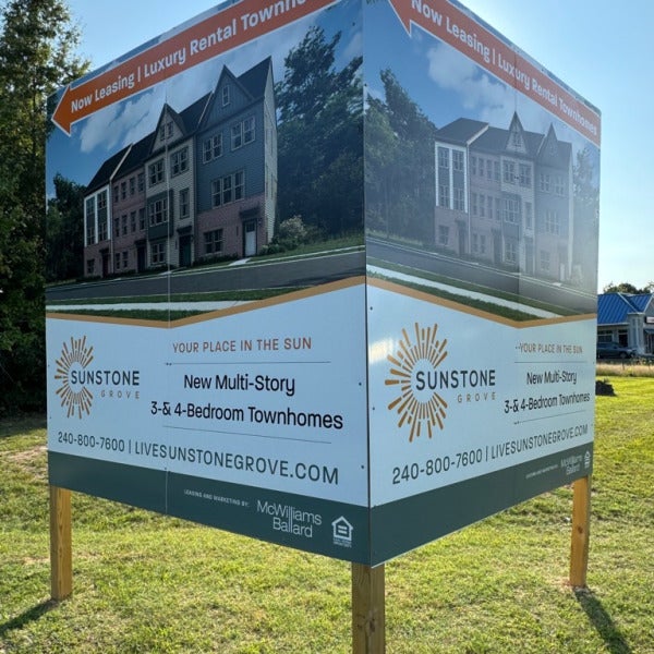 Signarama Tysons Corner Helps Sunstone Grove Transition to ‘Now Leasing’ as the Development Reaches Capacity