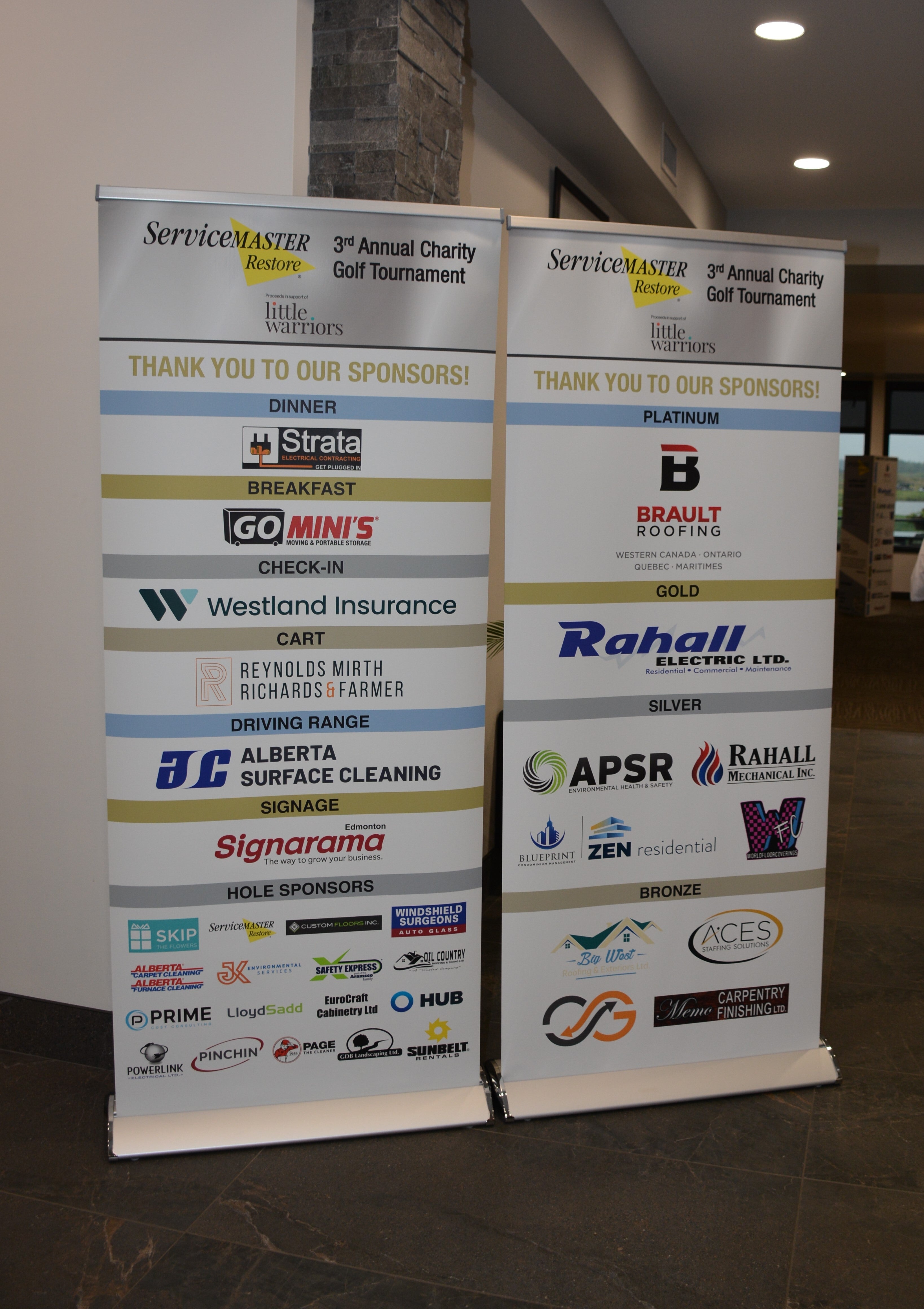 Golf Tournament Signage for ServiceMaster Restore in Edmonton, AB