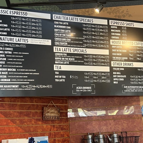 Local Business Shoutout - Custom Menu Boards - Soulfood Coffehouse, Redmond