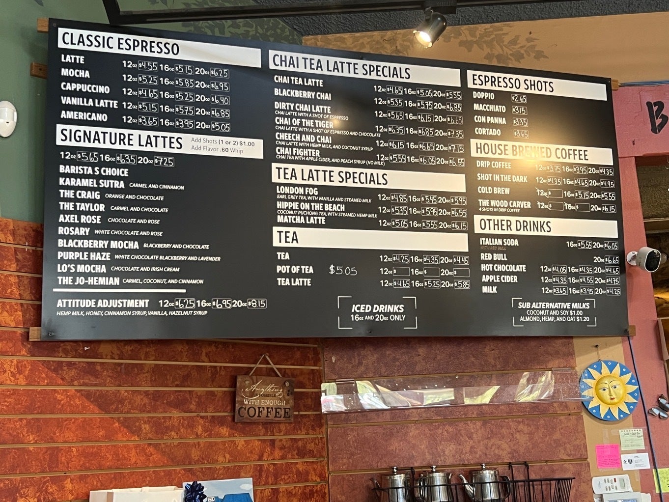 Local Business Shoutout - Custom Menu Boards - Soulfood Coffehouse, Redmond