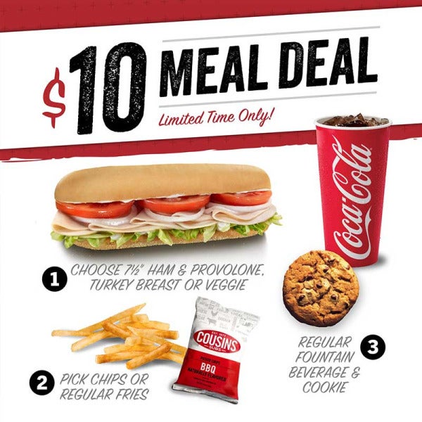 Cousins Subs Introduces Game-Changing $10 Meal Deal: Satisfy Your Cravings Without Breaking the Bank Cousins Subs Introduces Game-Changing $10 Meal Deal: Satisfy Your Cravings Without Breaking the Bank