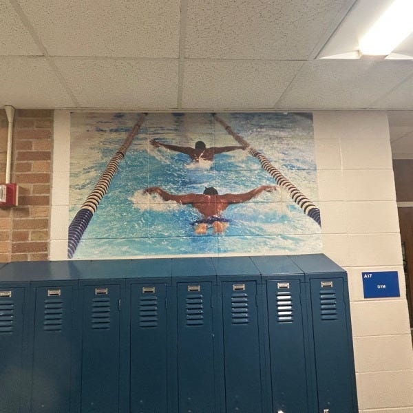 Larkin HS Wall Mural Swimming Boys