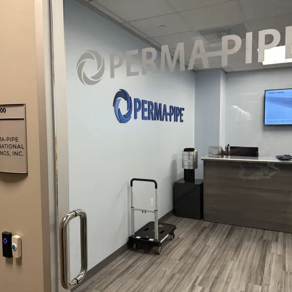 Dimensional Lobby Sign & Etched Door Logo