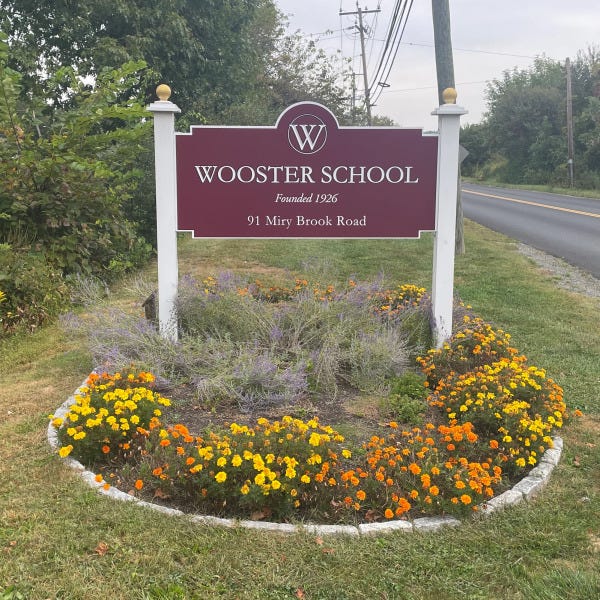 Wooster School Danbury CT Carved Sign