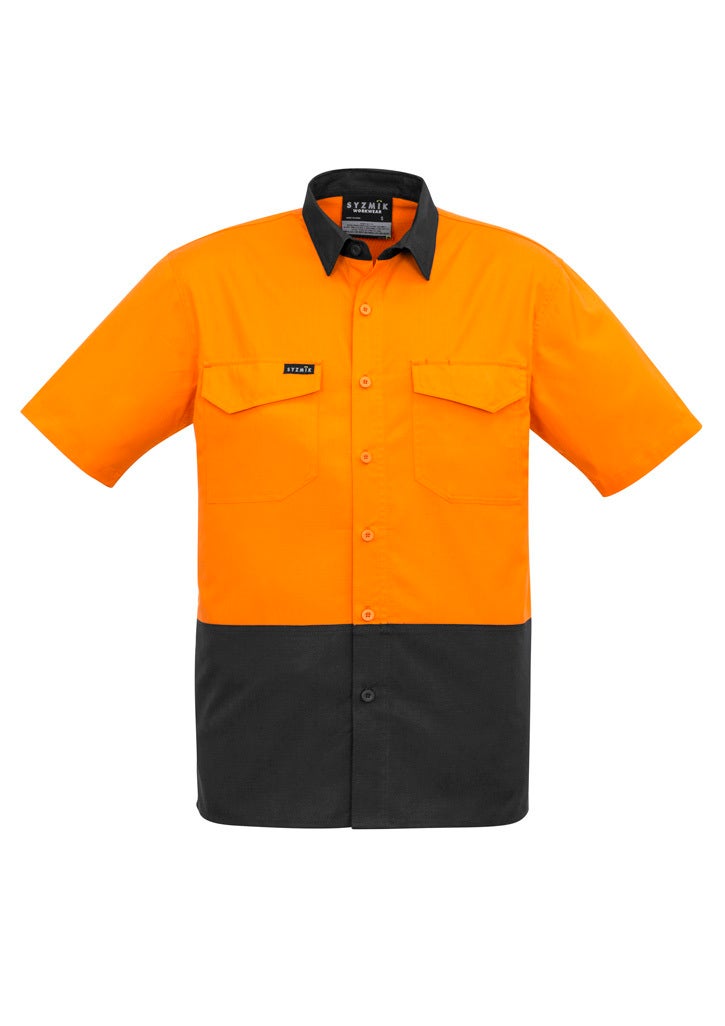 Mens Rugged Cooling Hi Vis Short Sleeve Shirt