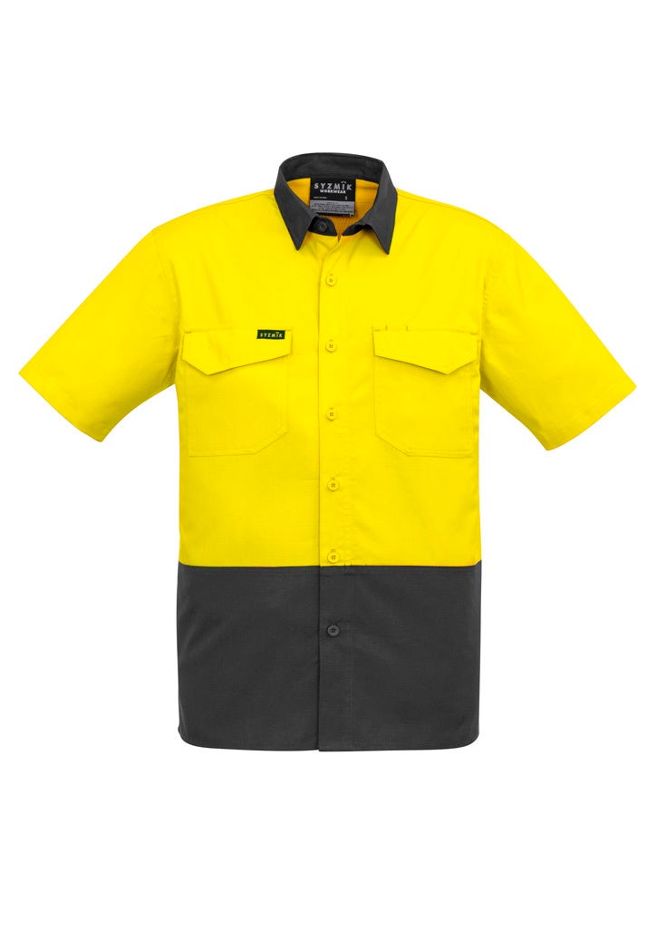 Mens Rugged Cooling Hi Vis Short Sleeve Shirt