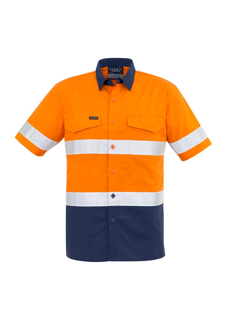 Mens Rugged Cooling Hi Vis Taped Short Sleeve Shirt