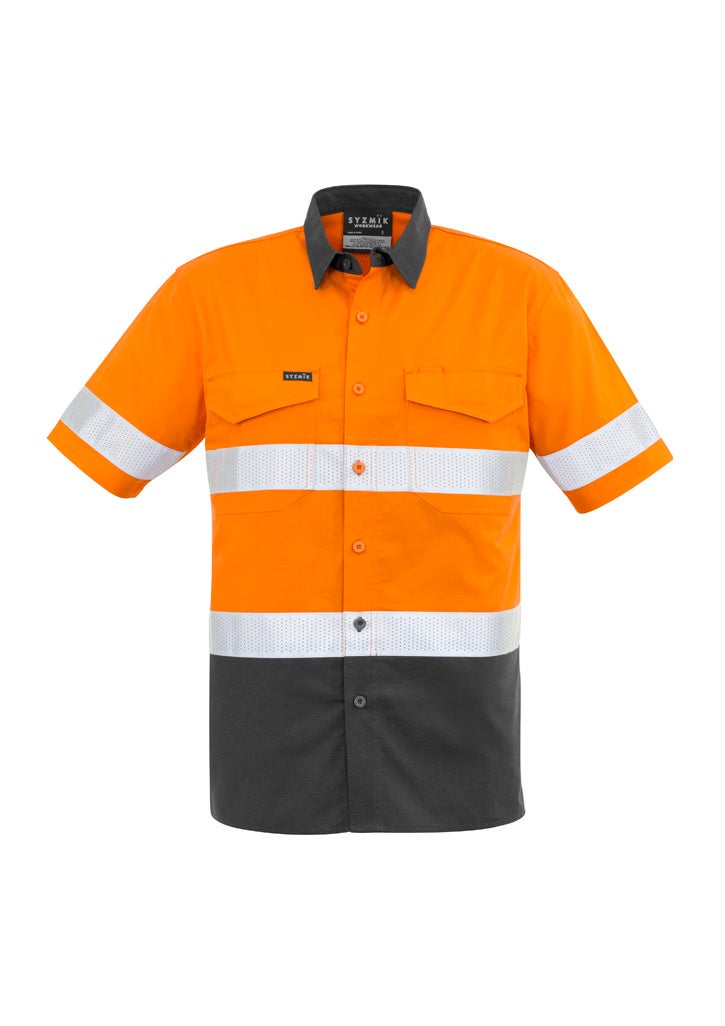 Mens Rugged Cooling Hi Vis Taped Short Sleeve Shirt