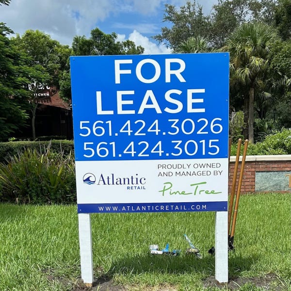 For Lease Real Estate Sign in Plantation FL