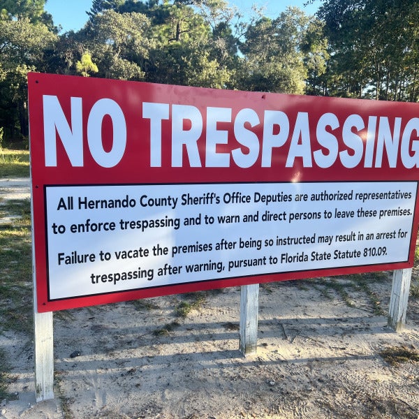 Informational signage, No Trespassing signs in Spring Hill, FL