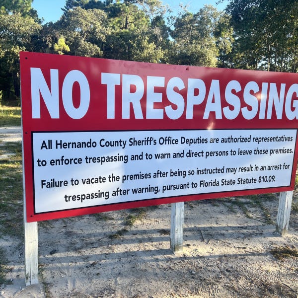 Informational signage, No Trespassing signs in Spring Hill, FL