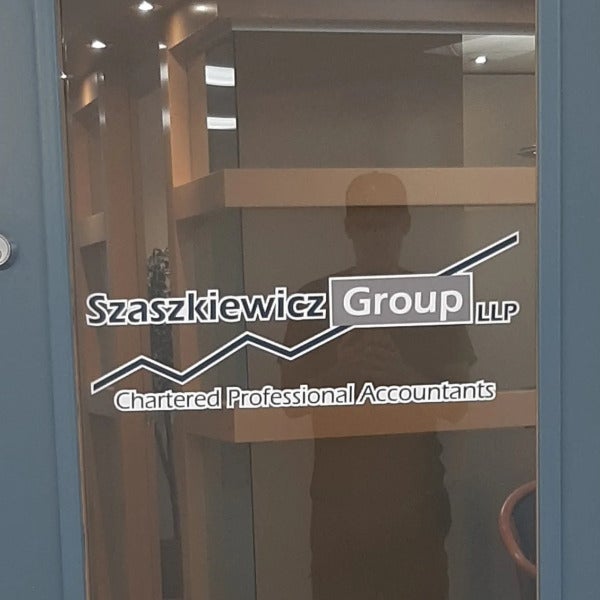 Door Graphics for Szaszkiewicz Group LLP in Edmonton, AB