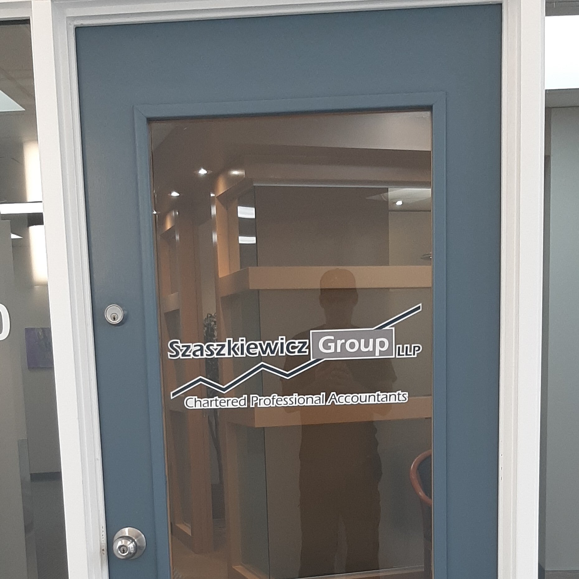 Door Graphics for Szaszkiewicz Group LLP in Edmonton, AB